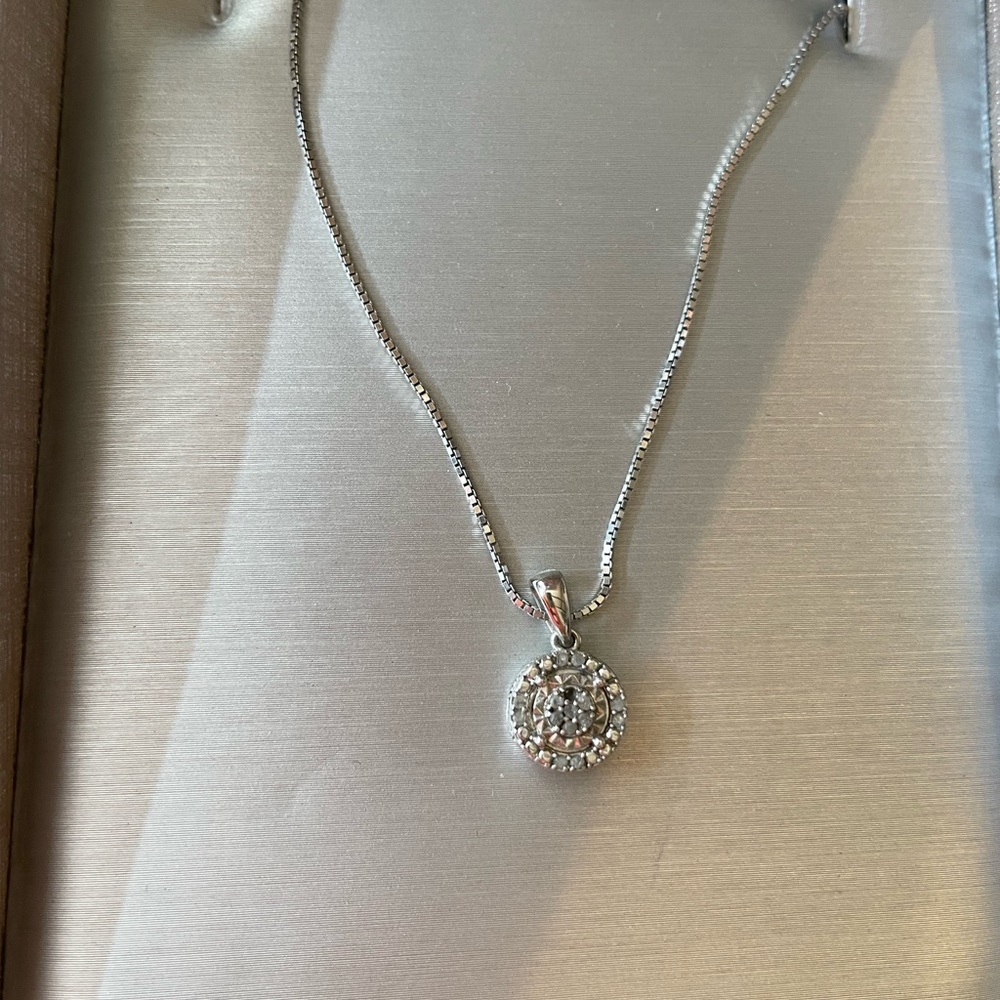 Sterling Silver Diamond Necklace
